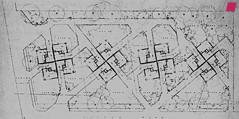 'Das Ardmore Experiment' (Suntop Häuser) Lageplan 1938, FRANK LLOYD WRIGHT: DIE LEBENDIGE STADT - 1998, David G. De Long (Hrsg.)