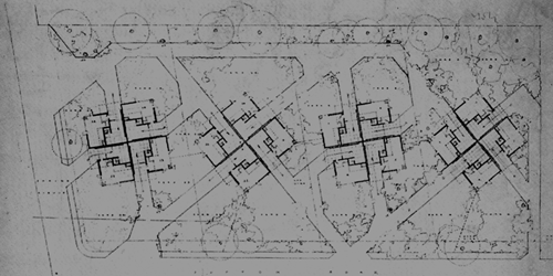 'Das Ardmore Experiment' (Suntop Häuser) Lageplan 1938, FRANK LLOYD WRIGHT: DIE LEBENDIGE STADT - 1998, David G. De Long (Hrsg.)