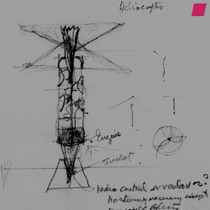 'Helicopter' - 1958, von Frank Lloyd Wright, aus 'Frank Lloyd Wright 1943-1959: The Complete Works' von Bruce Brooks Pfeiffer, veröffentlicht bei Taschen 2009