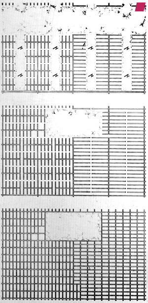 Marquette Park Projekt, Chicago - undatiert (nach 1945), Ludwig Hilberseimer LUDWIG HILBERSEIMER 1885/1967 Rassegna, Nummer 27, September 1986 [um 180° gedreht !]