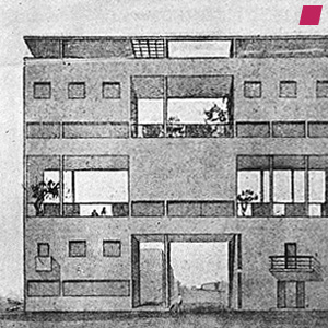 'A GARDEN-CITY HOUSING SCHEME ...' 1925 von Le Corbusier, Ausschnitt, aus 'The City of To-morrow and Its Planning' von Le Corbusier, veröffentlicht von Dover Publications, 1987, NY